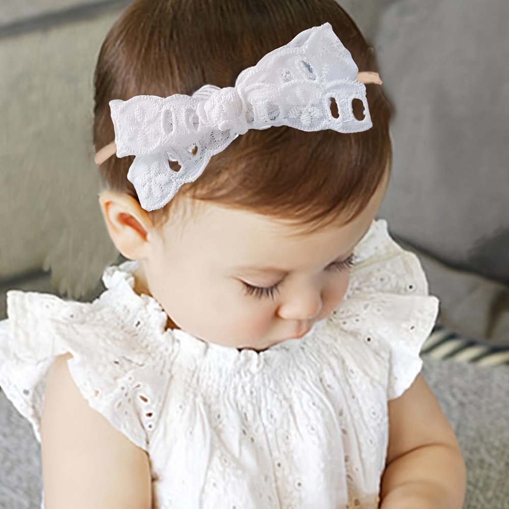 Bandeau en dentelle blanche pour bébé fille, accessoires de