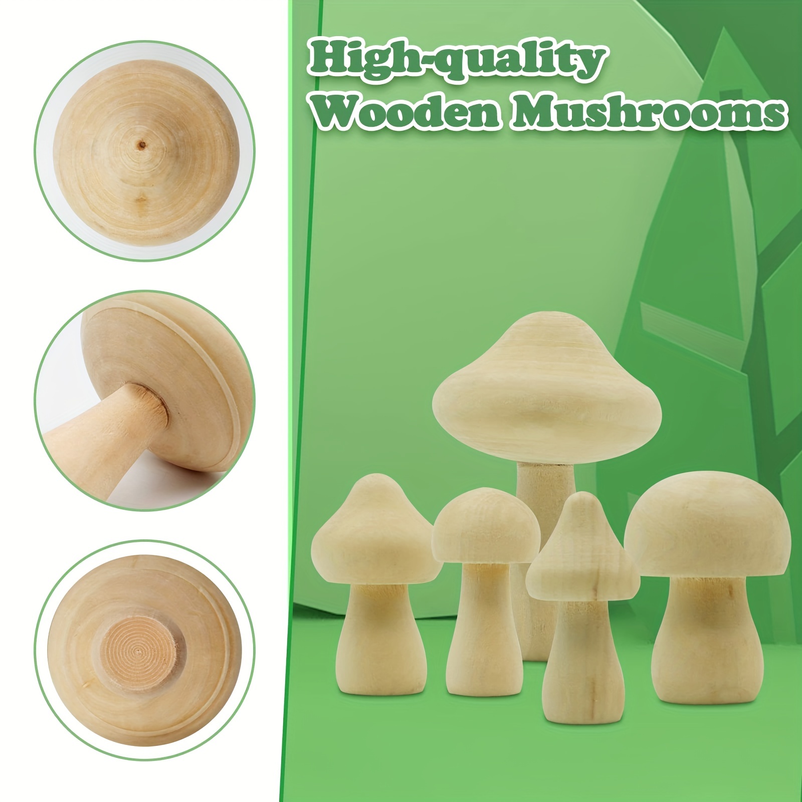 Mini Wooden Mushrooms