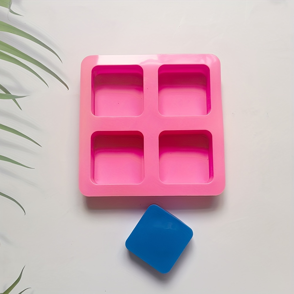 4 cavity Soap Mold Square Silicone Mold For Diy - Temu