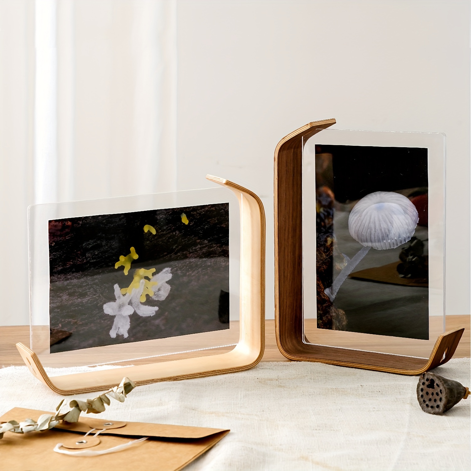 KINLINK Marcos de fotos A5 color blanco, 5.8 x 8.3 pulgadas con vidrio  real, marcos de fotos de madera compuesta para mesa y exhibición de montaje  en
