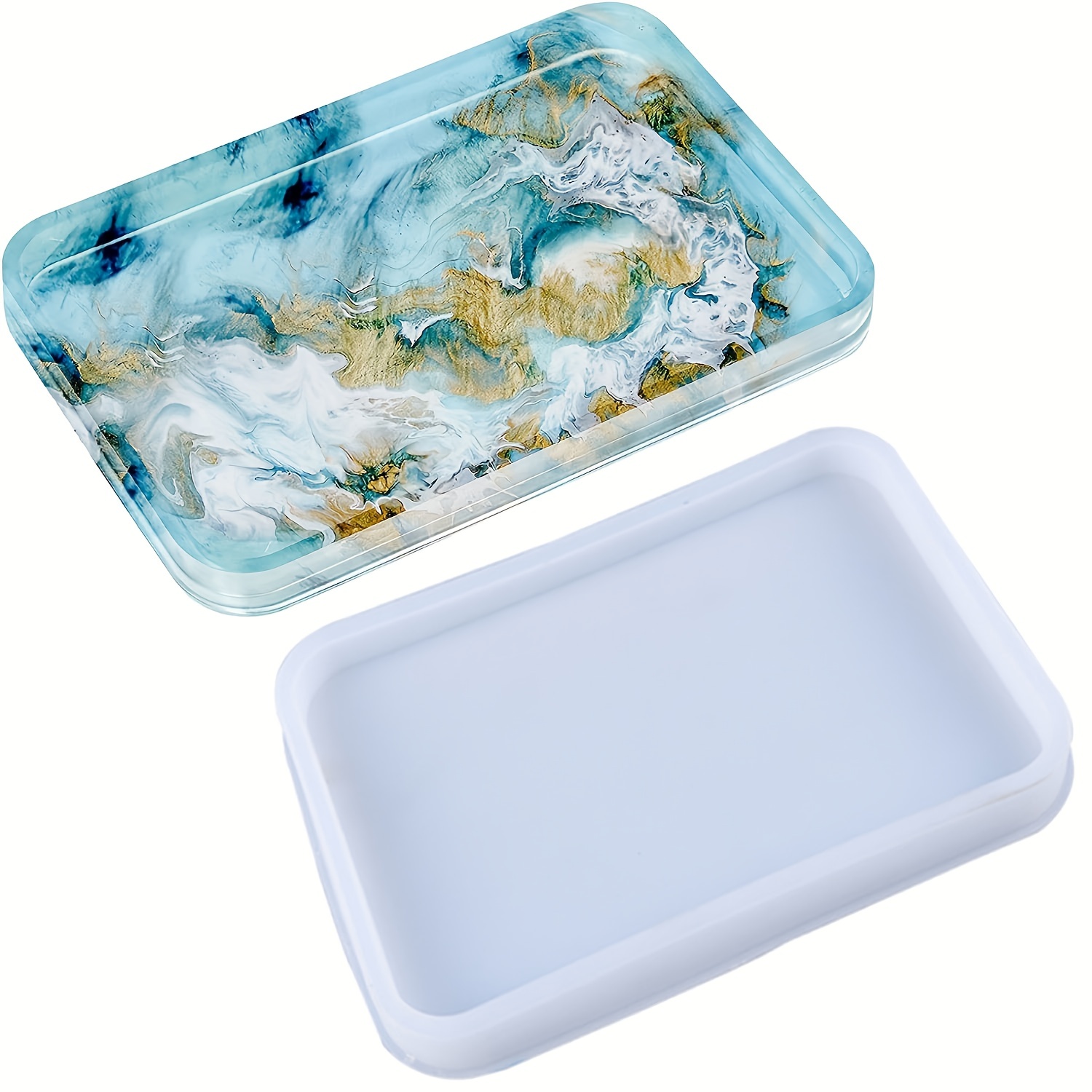 Rolling tray mold rectangular round edges for resin