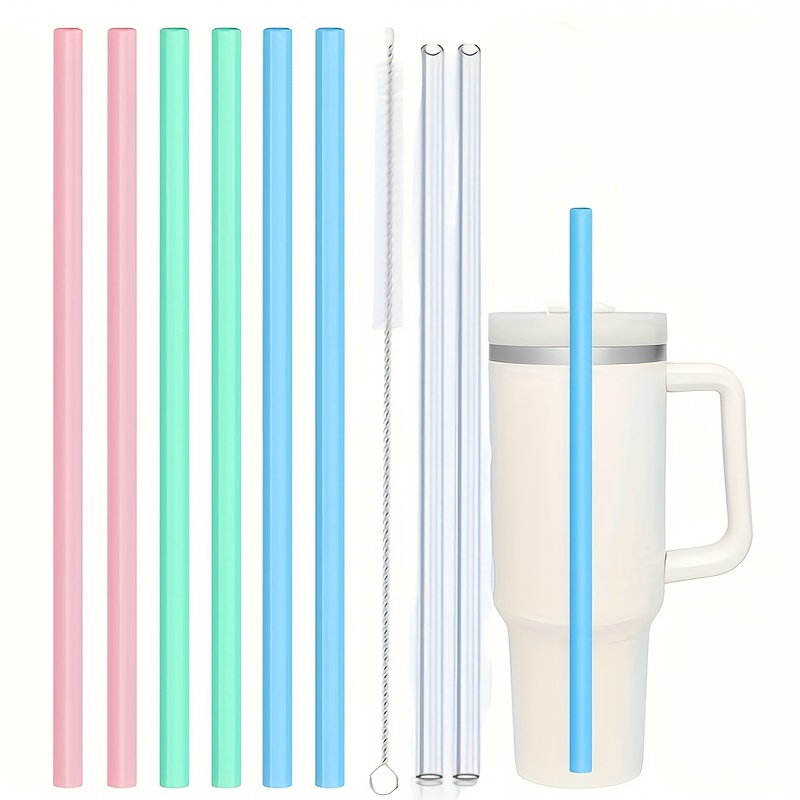 10PCS Universal Glass Straw Covers Transparent Glass Straw Lids