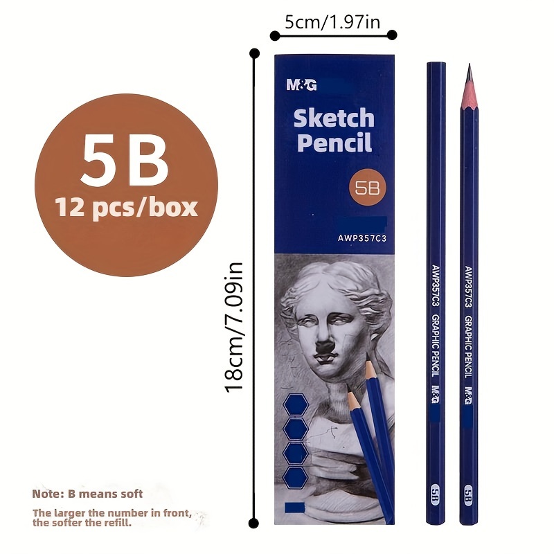 M g Stationery Art Sketch Charcoal Pencil Special Pencil - Temu