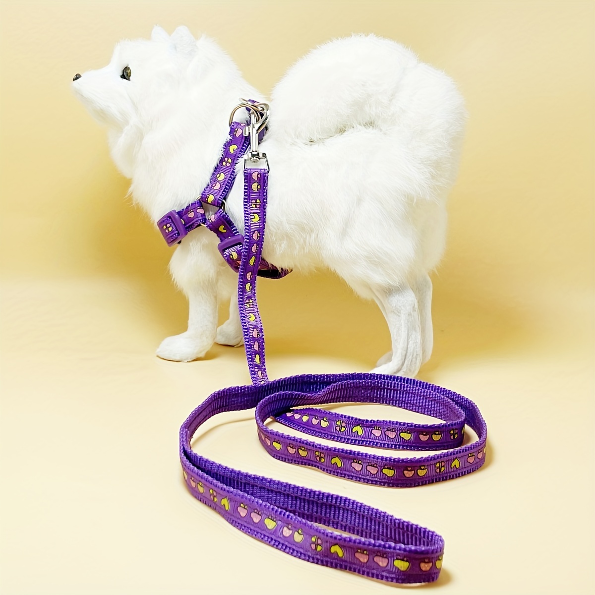 Adjustable Dog Harness with Cartoon Graphic Dog Leash