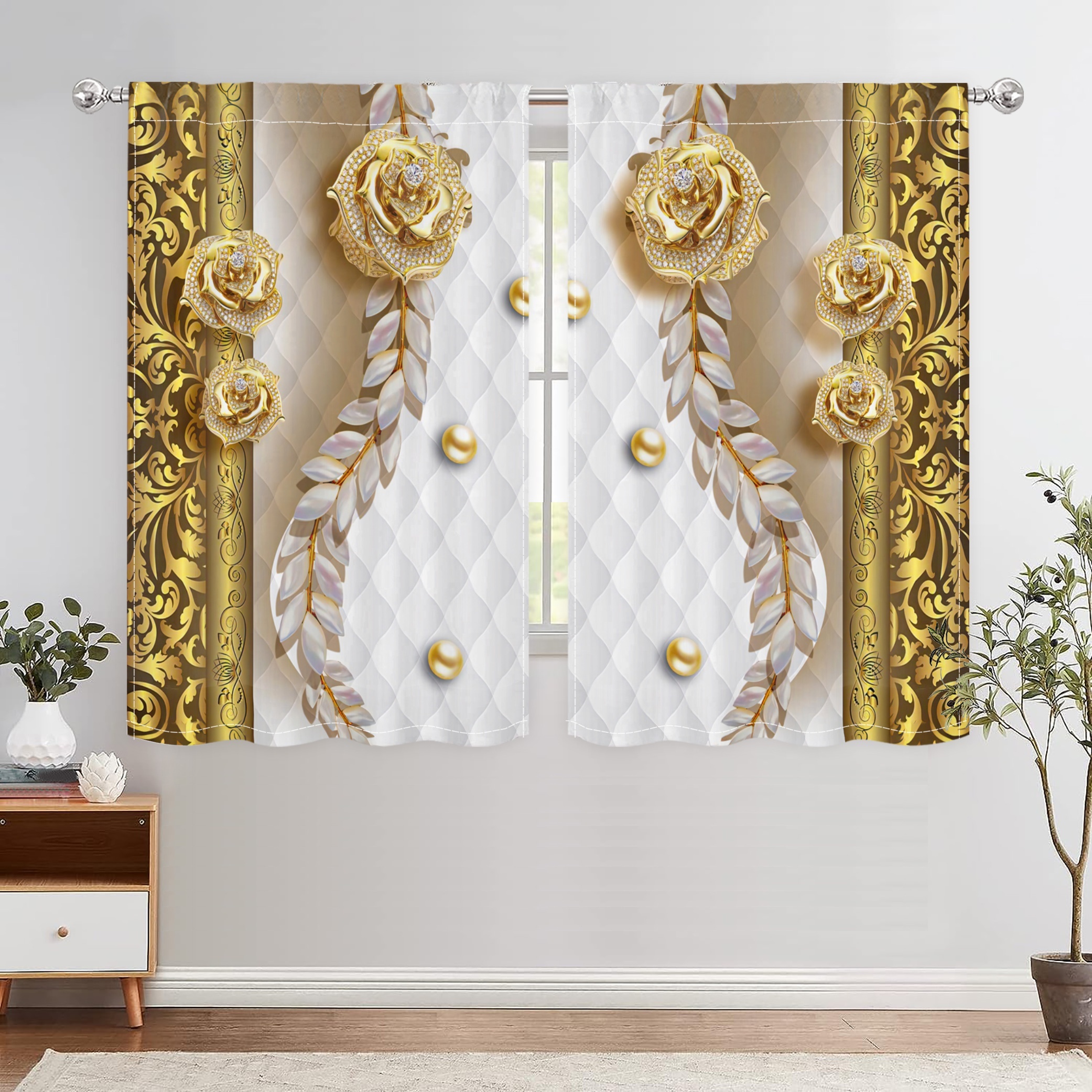 European Style 3D Blackout Curtains For Living Room And Bedroom