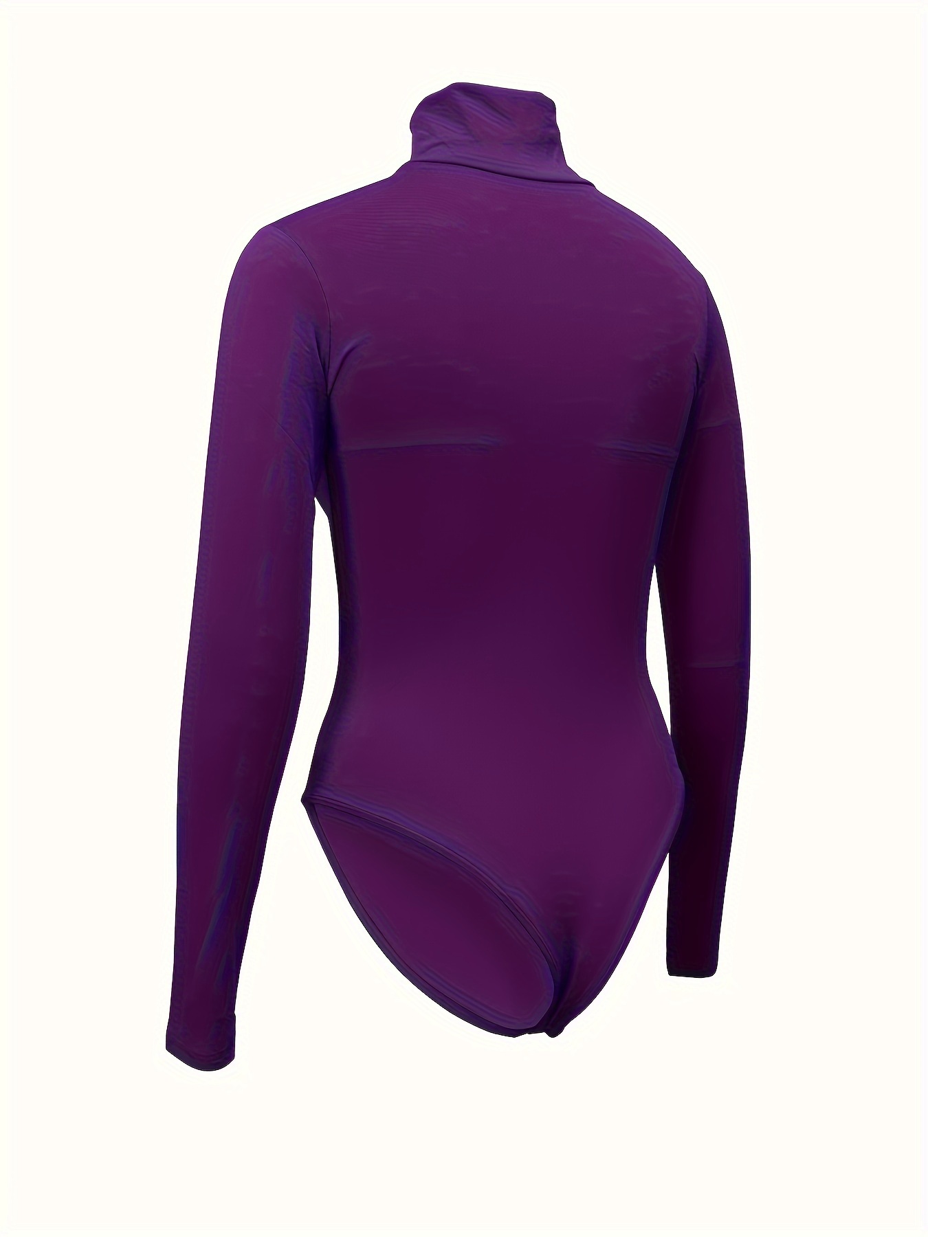 long sleeve purple spandex thong leotard - Playground