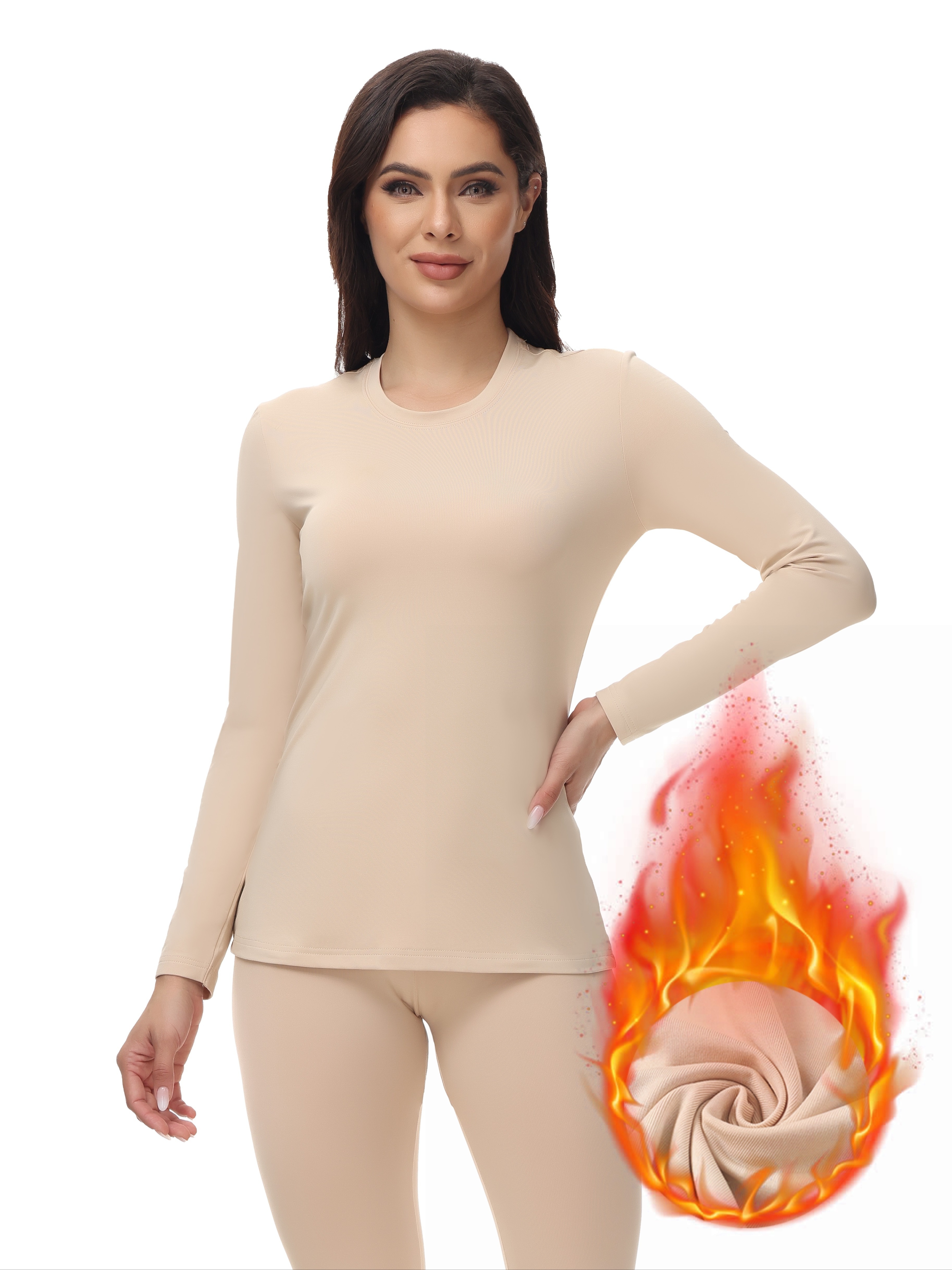 Plush Lined Thermal Underwear Soft Comfortable Long Sleeve - Temu