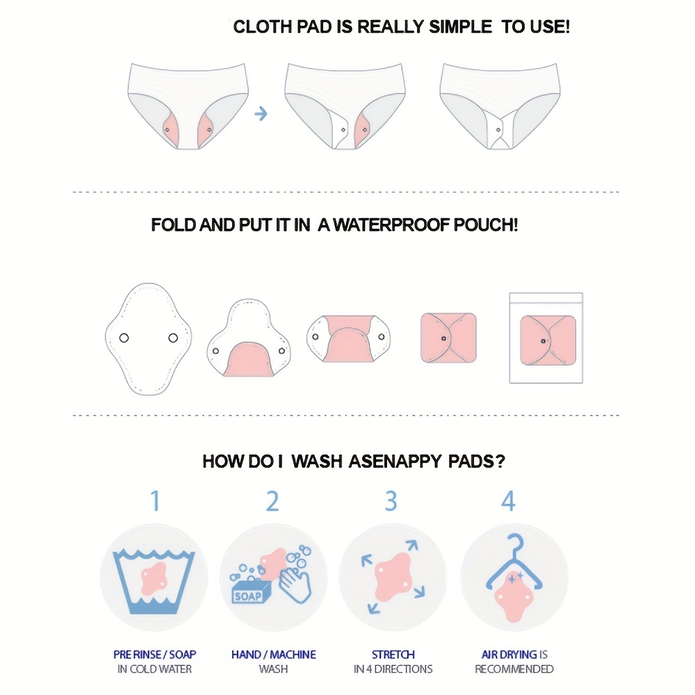 Random Color Reusable Menstrual Pads Bamboo Cloth Pads Heavy - Temu Canada
