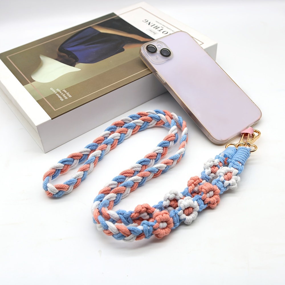 Bohemian Style Macrame Phone Chain Multipurpose Handmade Woven Lanyard for  Android/iPhone Accessories Macrame Boho Phone