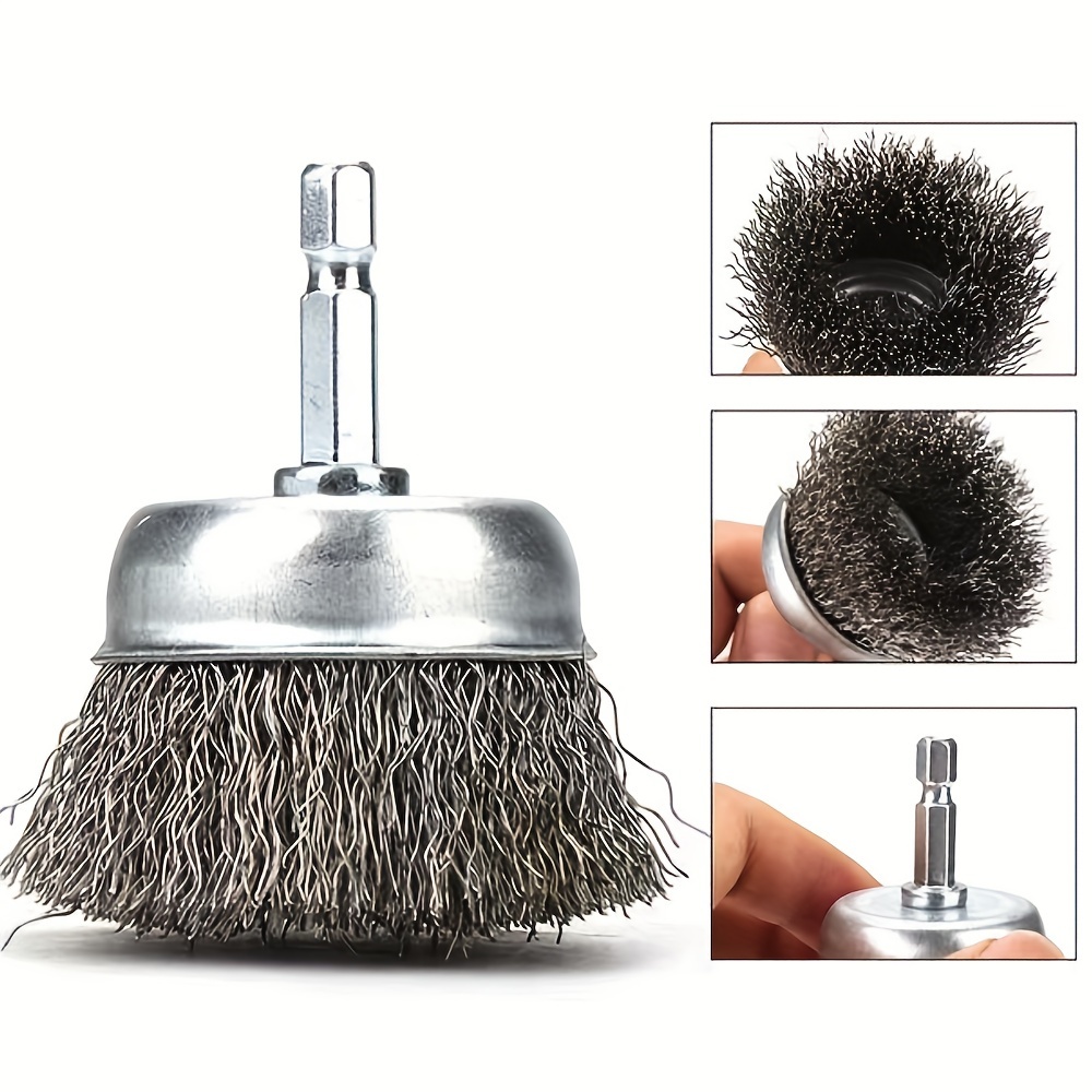 6pcs Wire Wheel Steel Brush Cup For Cleaning Stripping Rotary Metal Power  Drill