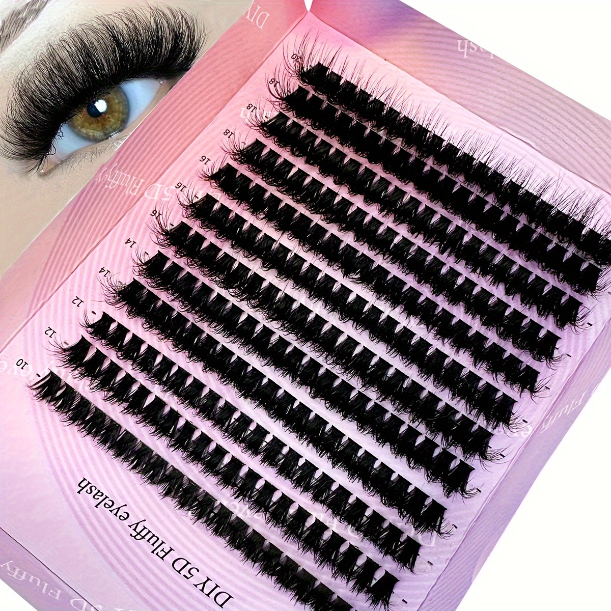 

240 Clusters Diy 5d Fluffy Lashes Bundles 100d Thick Lashes Bundles Cc Curl Wispy Individual Lashes 10-20mm Cluster Lashes Extensions