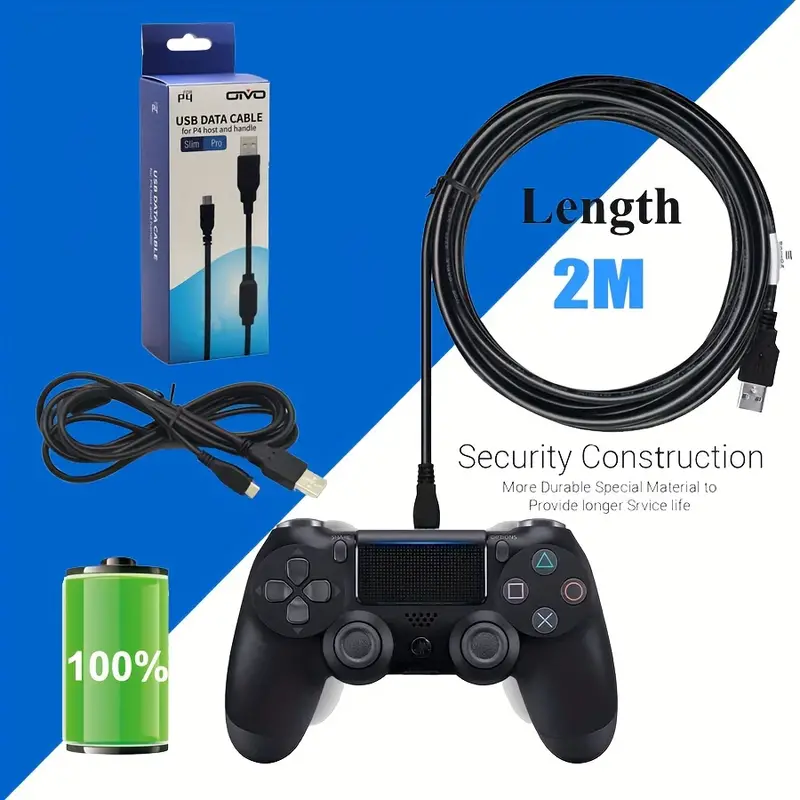 Acheter Câble de chargement de 300cm pour manette PS4, chargeur USB,  Joystick sans fil, câble de jeu
