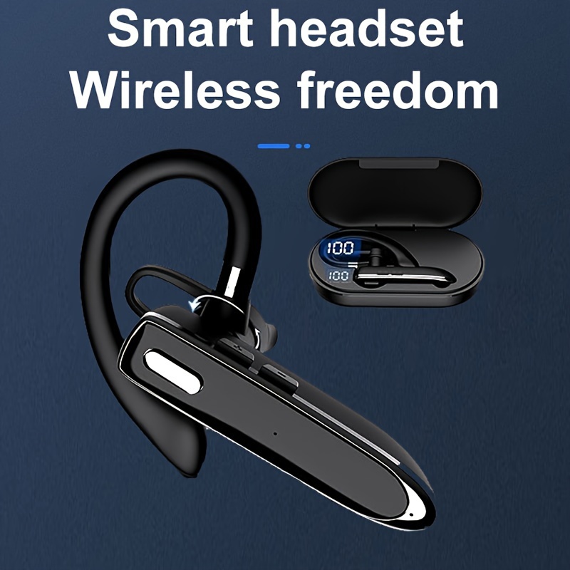 Auriculares Bluetooth para teléfono celular, auriculares inalámbricos  Bluetooth 5.1, auriculares de una sola oreja, auriculares manos libres, en