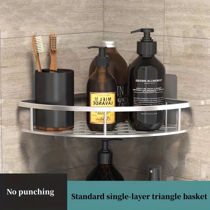 Bathroom Corner Shelf Without Drilling Rustproof Shampoo Holder