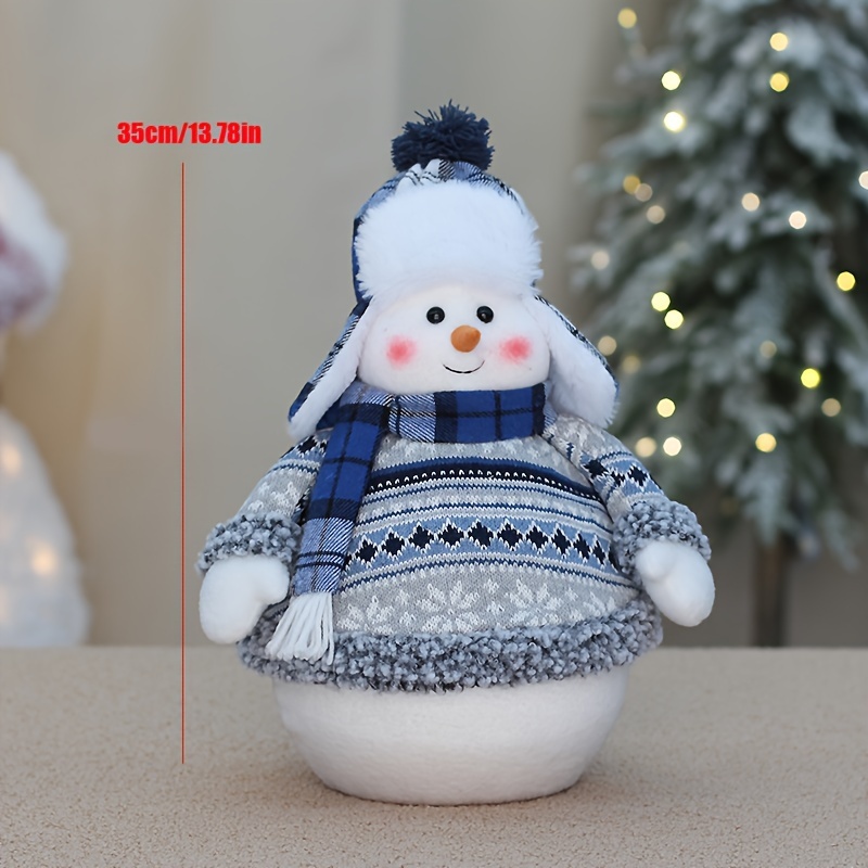 Christmas Cute Plush Snowman Decor Ornament Fabric Snowman - Temu