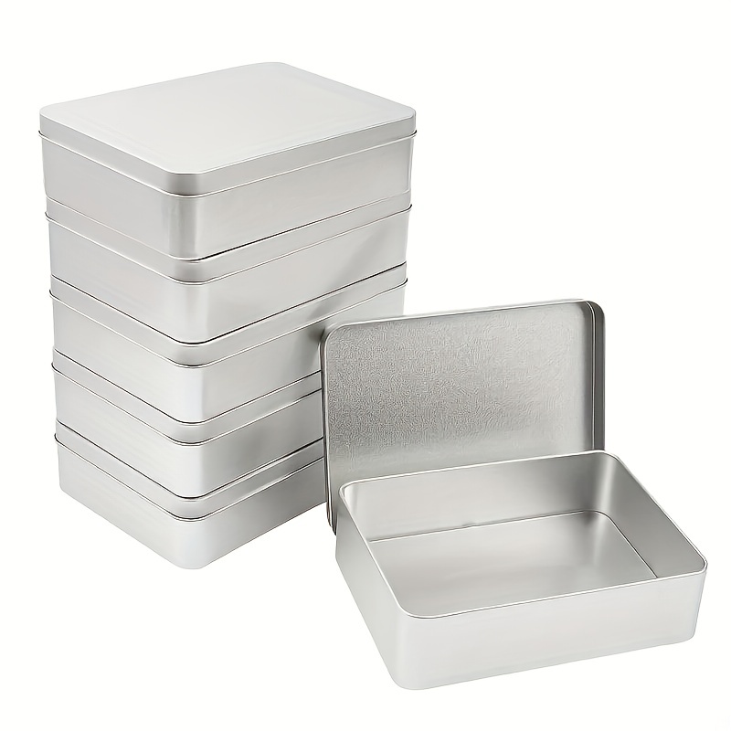 Boîte de rangement en métal, petite boîte de rangement à rabat en étain  argent, étui organisateur pour pièces de monnaie clé de bonbons - AliExpress