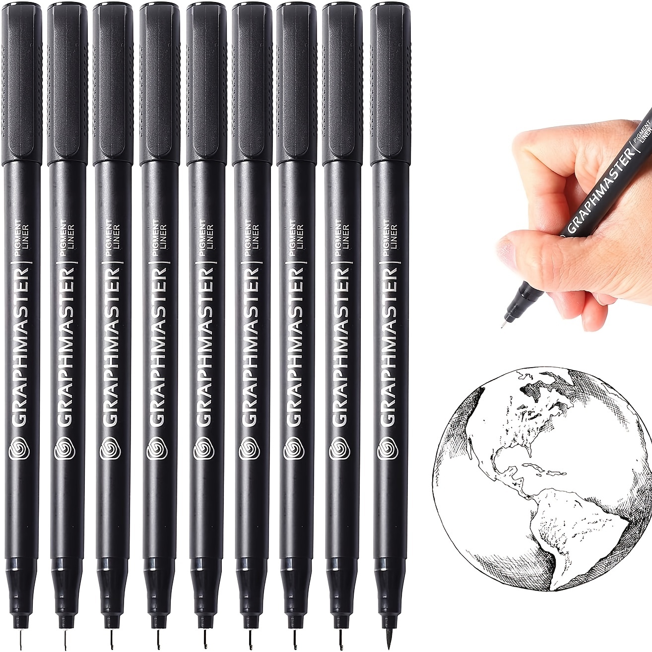 9pcs Black Micro Pen Fineliner Ink Pens Perfect For Drawing Illustrating  Waterproofing - Office & School Supplies - Temu United Arab Emirates