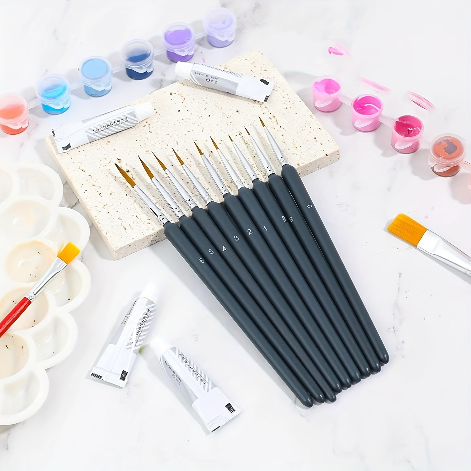 High Quality Miniature Paint Brushes Small Fine Tip - Temu