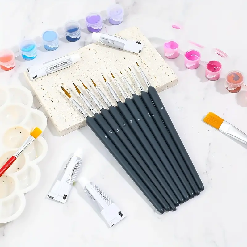 Miniature Paint Brushes Set Fine Detail Paint Brush With 11 - Temu