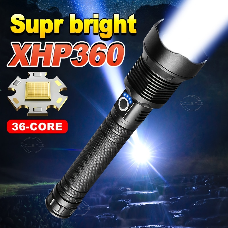 Xhp360 Led Rechargeable Flashlight Super Bright Tactical - Temu