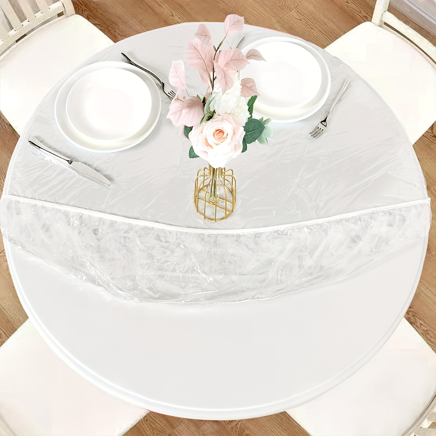 

1pc Pvc , Oil-, Plastic Tablecloth For