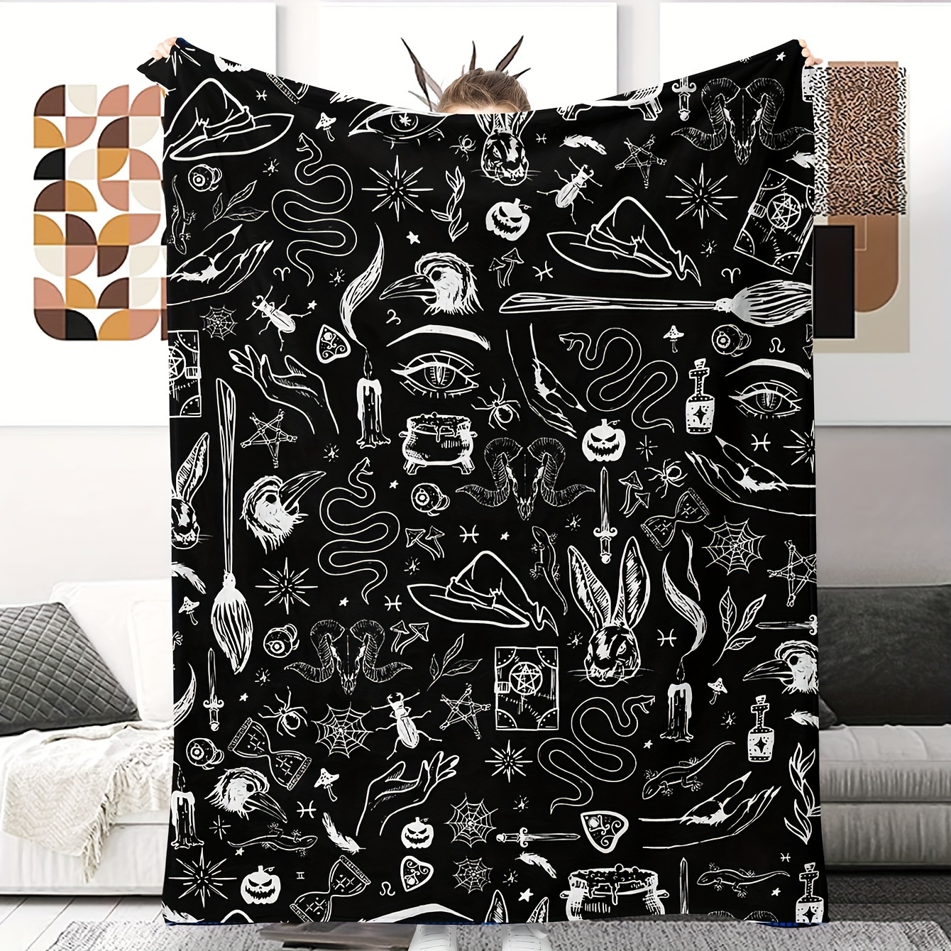 Coffin Shaped Blanket - Enchanted by The Soft Darkness - Goth Decor - Spooky Gifts - Tapestry Blanket - Goth Blanket - Spooky Blanket - Goth Gifts