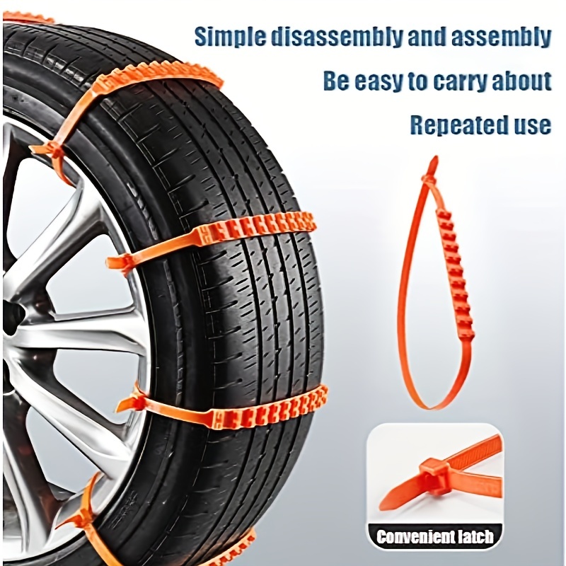 

12pcs Snow Tire Chains, Car Cable Tire Reusable Antiskid Mud Chains Snow Tire Chains For Cars Truck Suv Tire Emergency Driving Anti-slip Chain