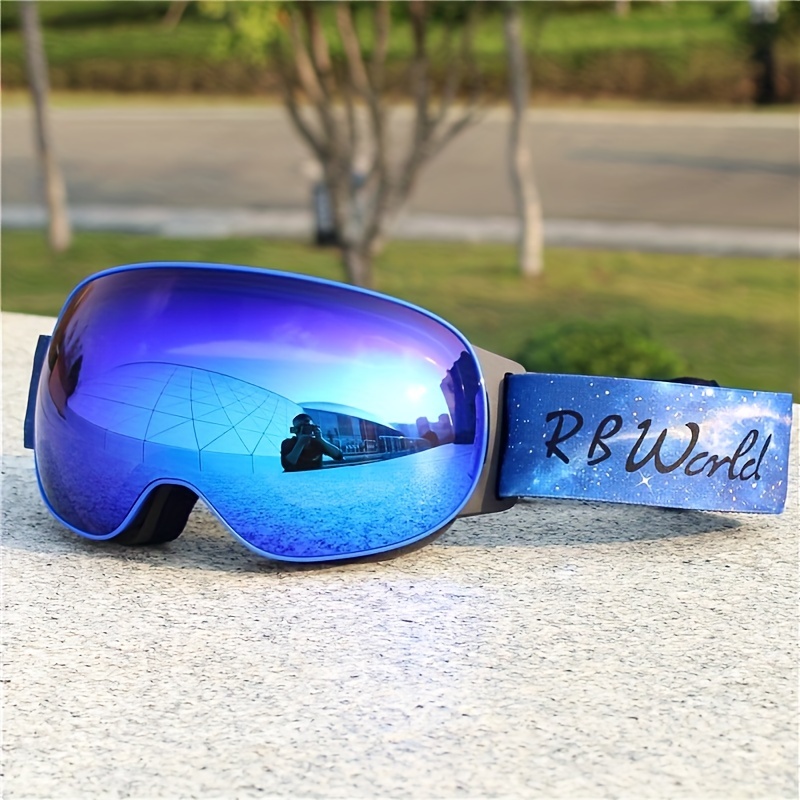 Ski Goggles, Double Layers Uv400 Anti-fog Ski Mask Glasses, Snowboard  Goggles, Skiing Sunglasses - Temu