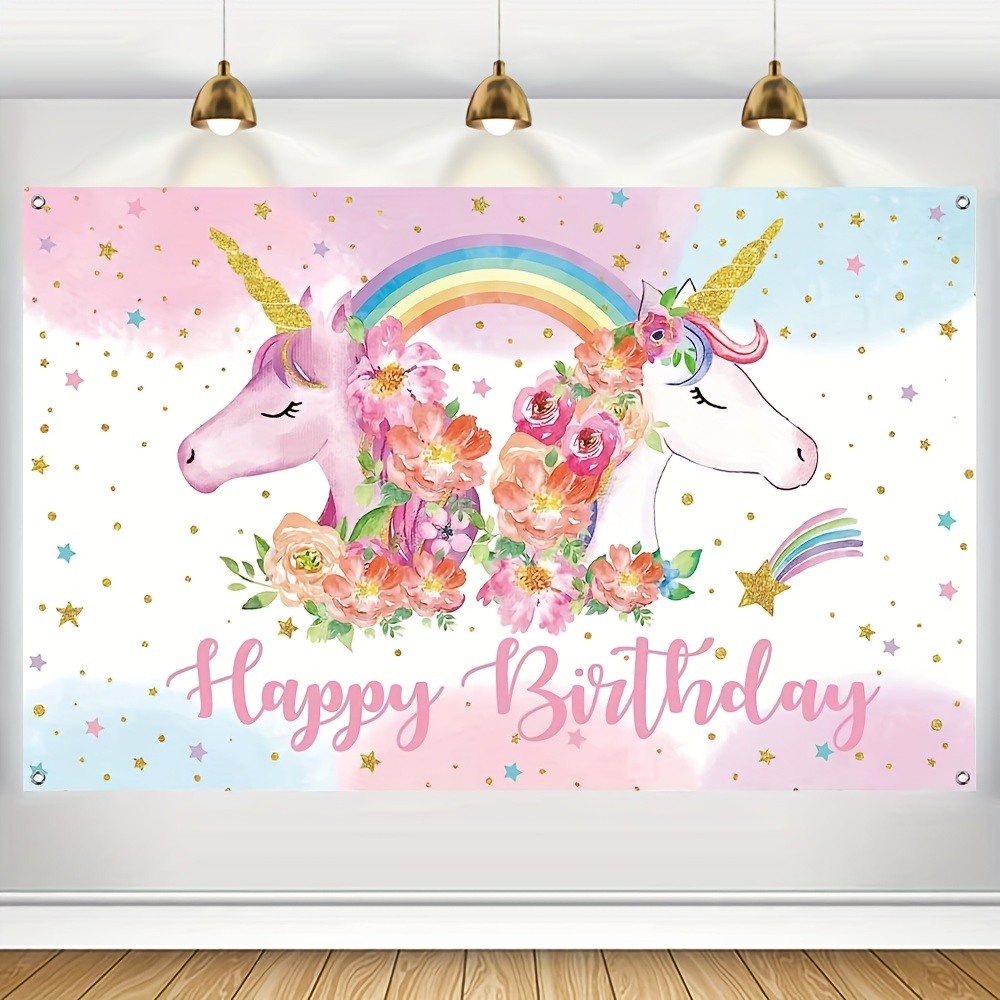 Rainbow Colorful Birthday Decorations Happy Birthday Banner - Temu