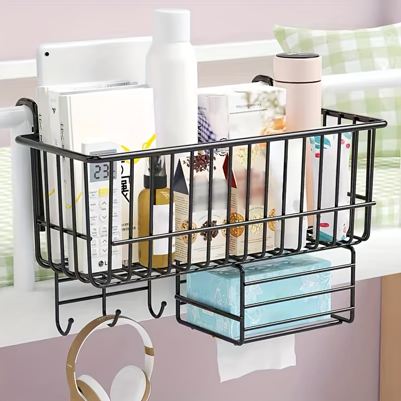 1pc Under Desk Dormitory Storage Rack With Hanging Basket