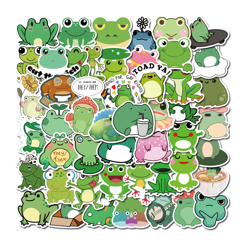 Trippy Frog Stickers 50PCS,Trippy Accessories Stickers,Cartoon Vinyl  Waterproof Stickers for Laptop,Guitar,Skateboard,Luggage,HydroFlasks, Gift  for
