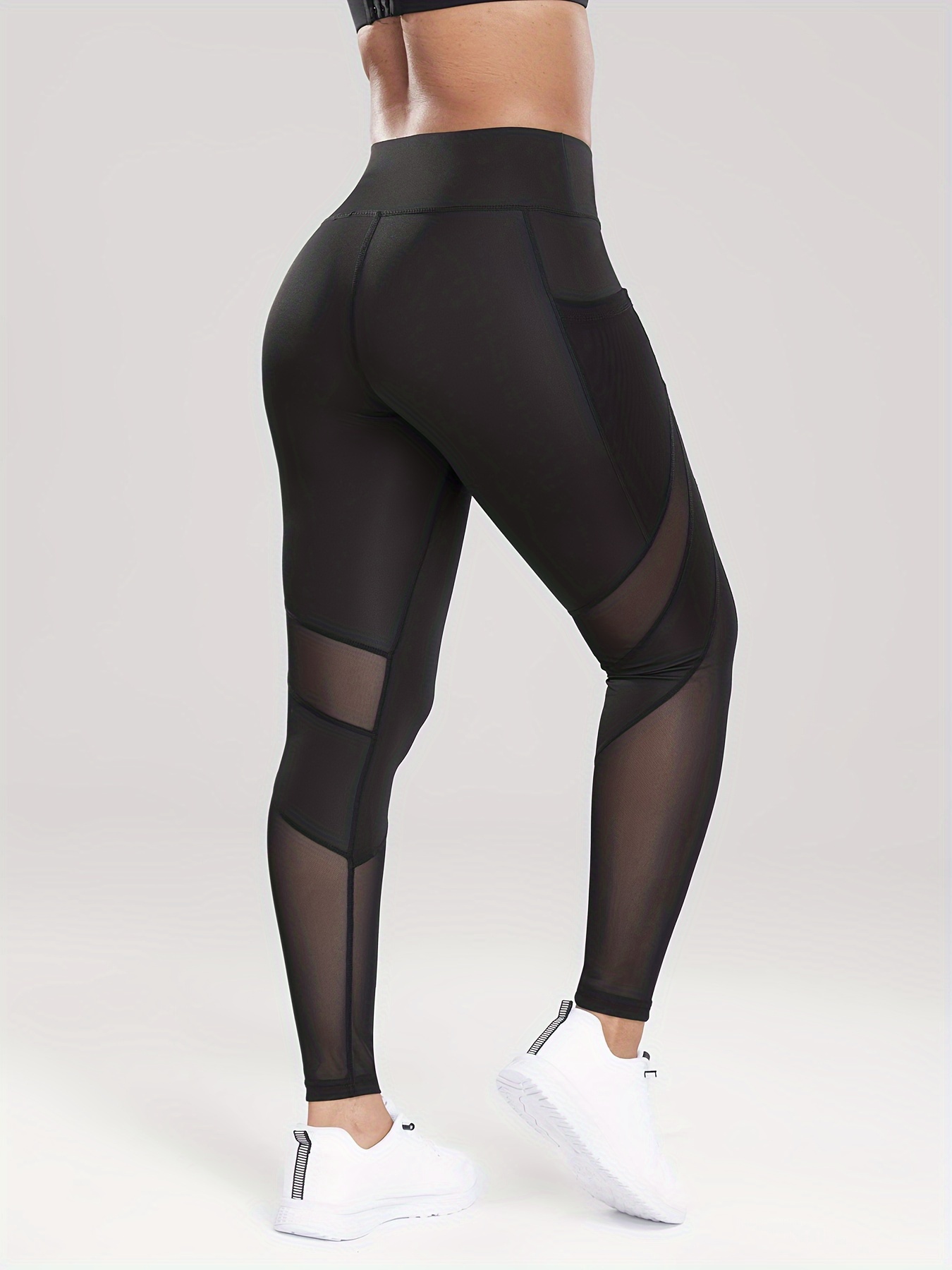 Seamless High Waist Stretchy Sports Tight Pants Solid - Temu Canada