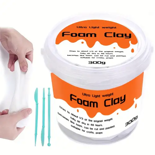  Moldable Cosplay Foam Clay (White) – High Density and Hiqh  Quality for Intricate Designs  Air Dries to Perfection for Cutting with a  Knife or Rotary Tool, Sanding or Shaping : Arts, Crafts & Sewing