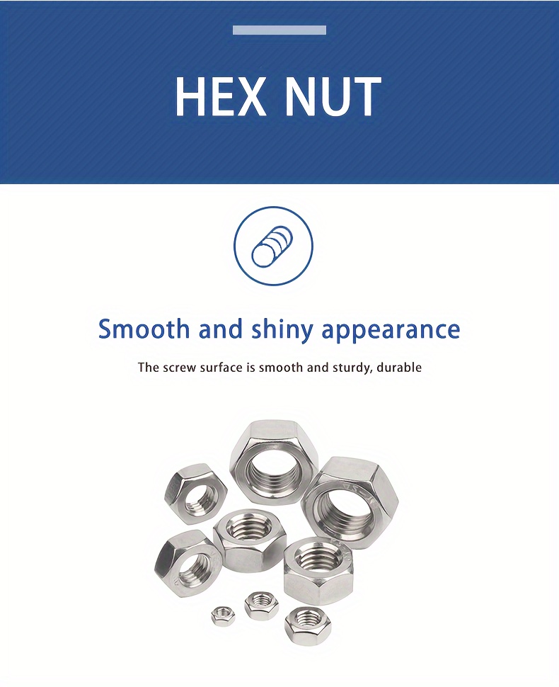 20 16 18 13 M8 X 1.25 Stainless Steel Hex Nuts Lock Nuts - Temu