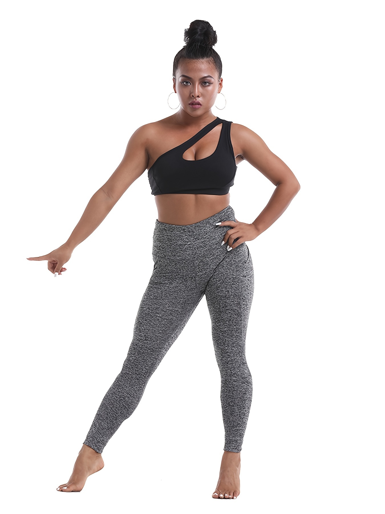 DIELUSA High Waisted Yoga Pants with Pockets Gym Athletic Running Leggings  Non See Through Navy Blue - ShopStyle