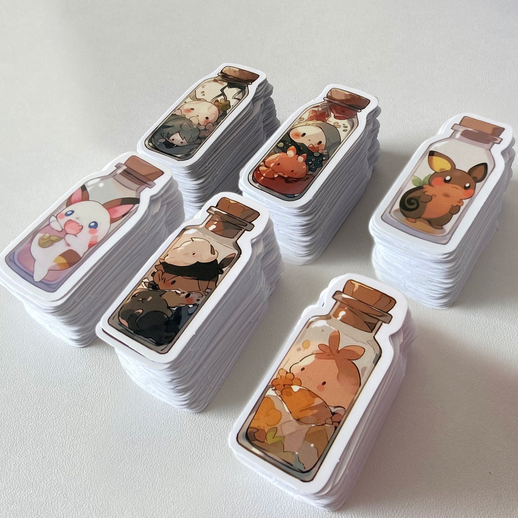 

100pcs Cute Fantasy Creature In A Bottle Stickers For Phone Cases, Laptops, Water Cups, Waterproof Decorative Stickers