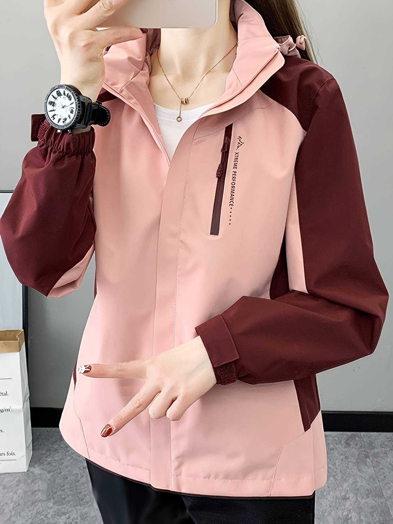 womens outdoor clothing camouflage outdoor jacket with removable hood womens windproof rainproof jacket