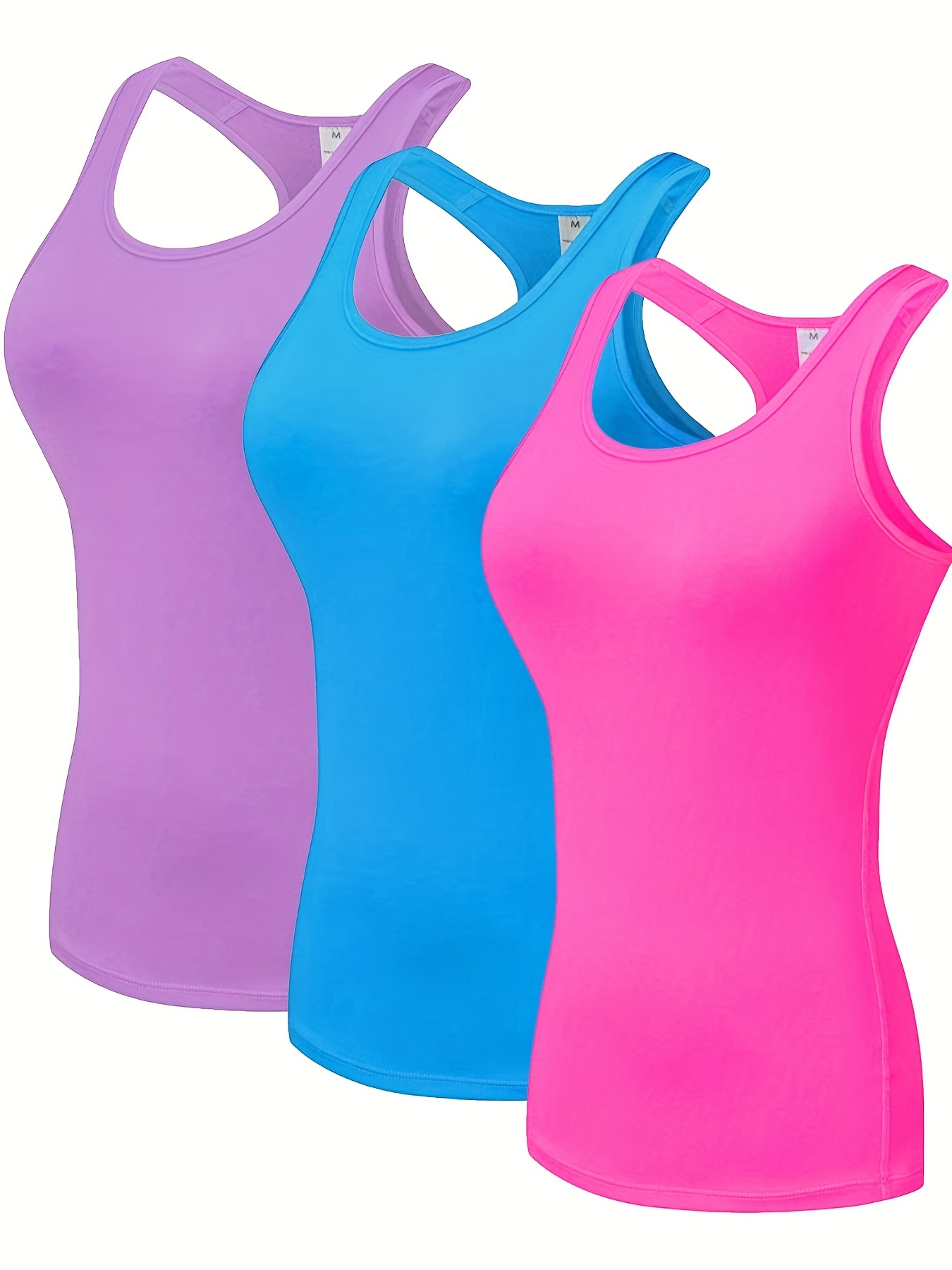 PINK Blue Tank Tops for Women