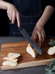 6pcs antibacterial black and white dot blade kitchen knife household kitchen knife chefs special meat cleaver kitchen slicing knife small fruit knife set details 1