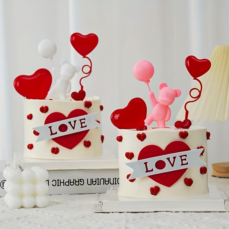 Heart Shaped Cake Toppers Plastic Love Cake Inserts Cake - Temu United  Kingdom