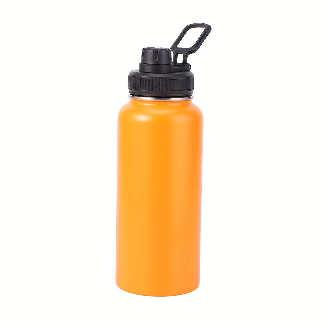 Greens Steel Kids Water Bottle - 12oz Orange | Leak Proof with Straw & Handle | 24 Hours Cold | Insulated, Double Wall Stainless Steel | E
