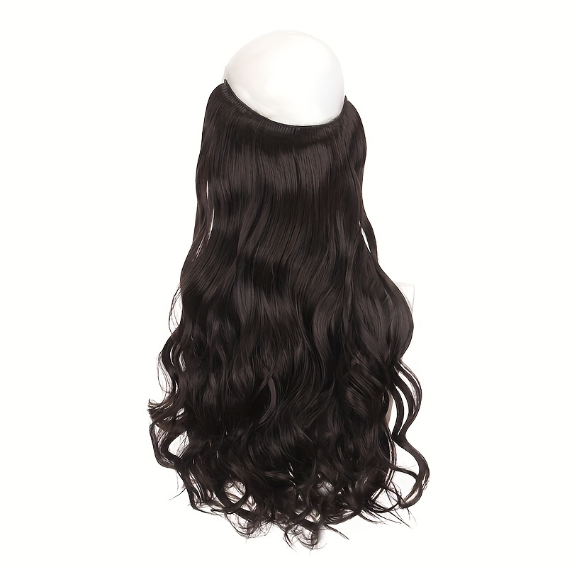 E-shop Lange Lockige Synthetische Haarverlängerungen Mit Unsichtbarem Draht, Angelschnur, Haarverlängerungen, Haarteile, Kunsthaar Für Frauen