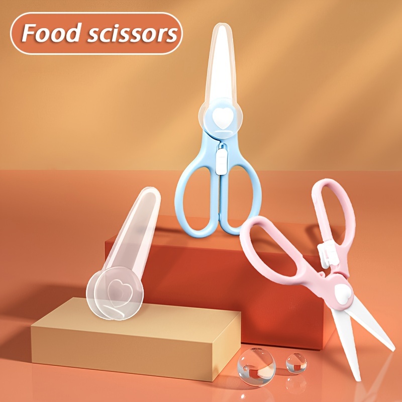 Pmmj Wavy Stainless Steel Scissors For Baby Food Aid Portable Scissors For  Kids Food Cutting Flexible Handle Household Kitchen Scissors For Restaurants/supermarkets  - Temu
