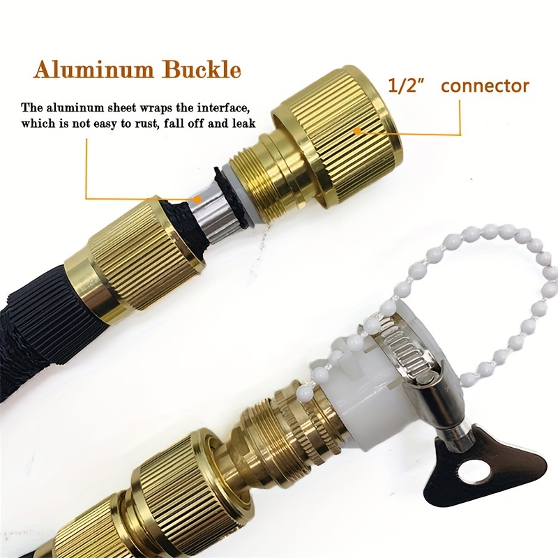 Garden Water Hose Expandable Double Metal Connector High Pressure