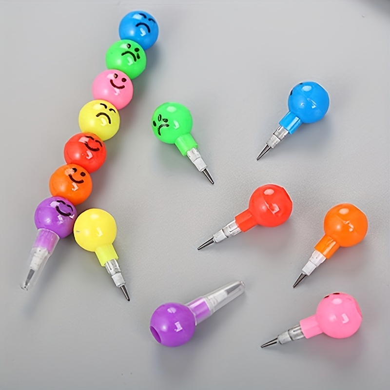 Fvcisshhu 30 lápices apilables, lápices de plástico con forma de oso para  niños, lápiz apilable 5 en 1 para regalos de cumpleaños, suministros de