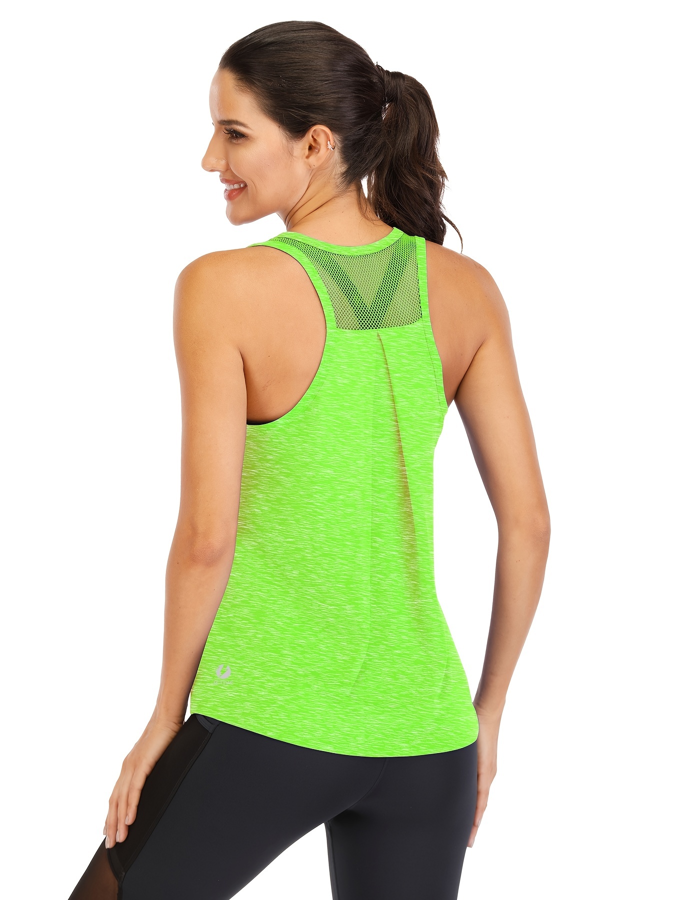 Mesh Ruched Tank Top Green