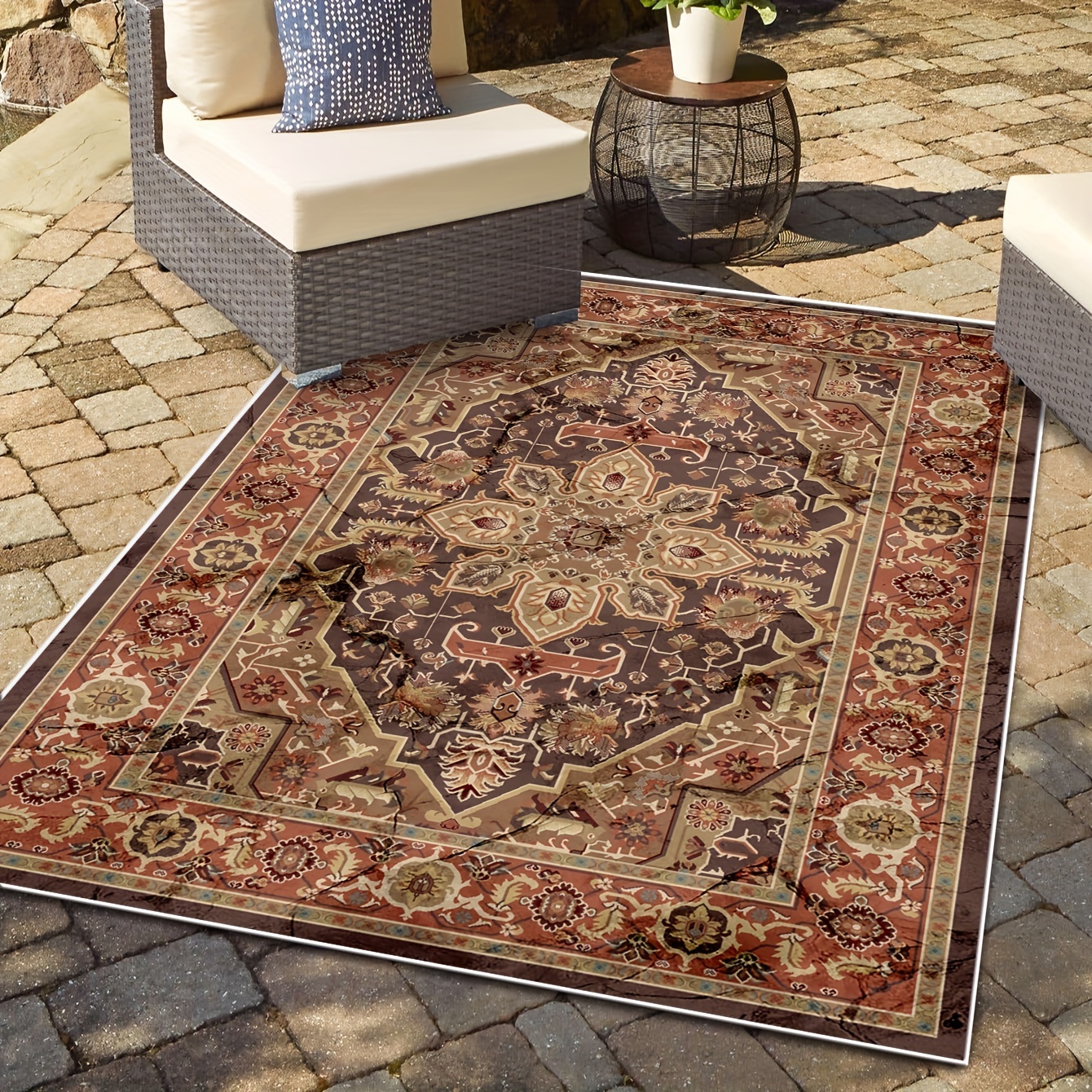 Easy Clean Floor Carpets for Entryway -Non Slip Outdoor Rugs With