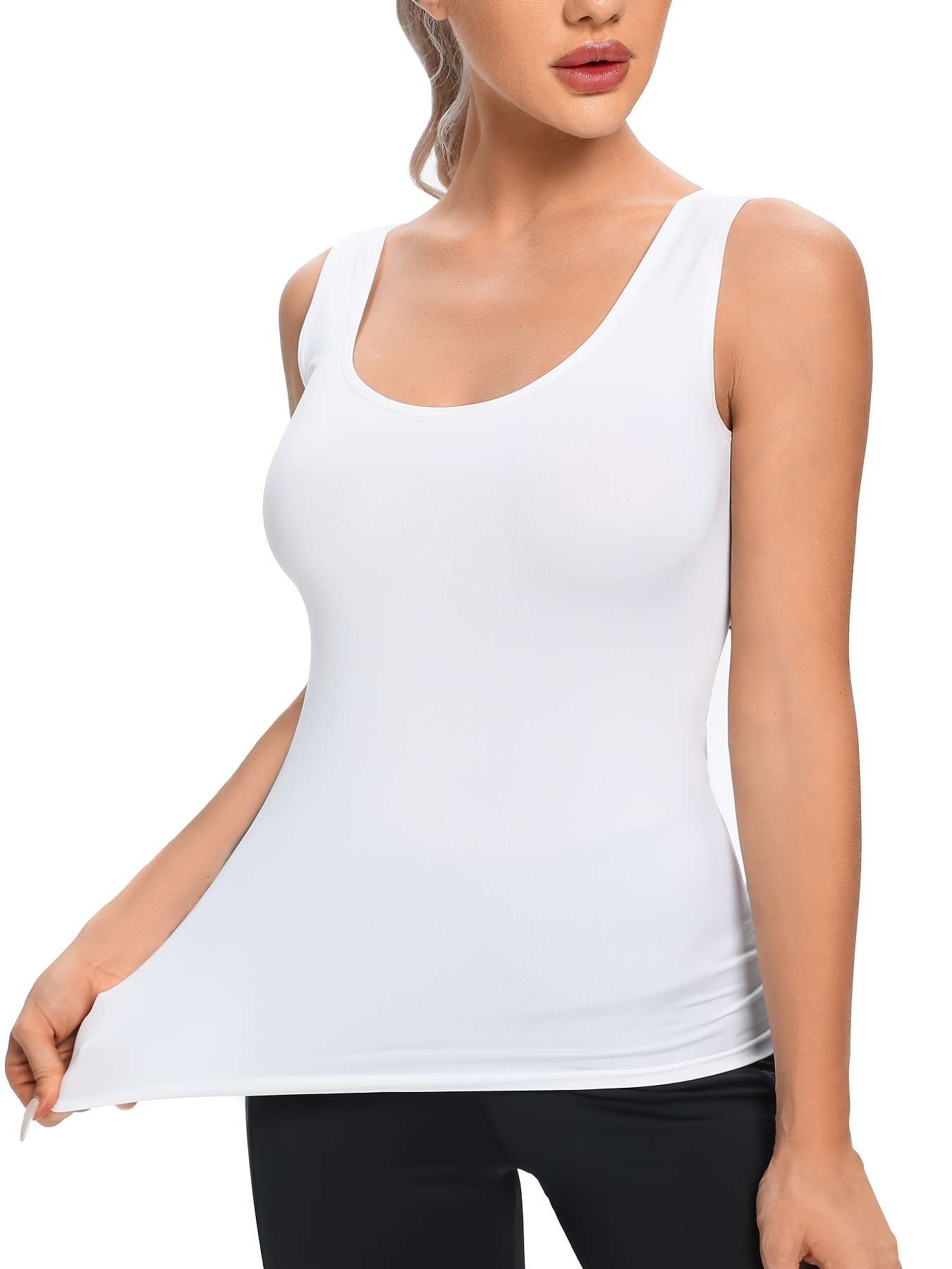 Solid Seamless Tank Top Comfy Breathable Sleeveless Workout - Temu