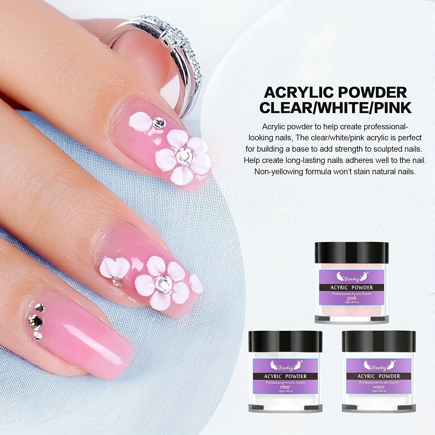 Acrylic Nail Kit Clear Nude Acrylic Powder Nails Kit - Temu