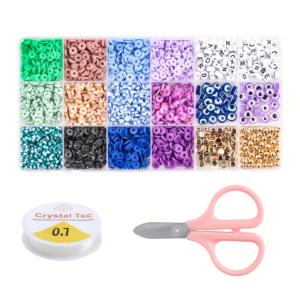 5100 Piezas Abalorios para Hacer Pulseras Kit,Cuentas Arcilla